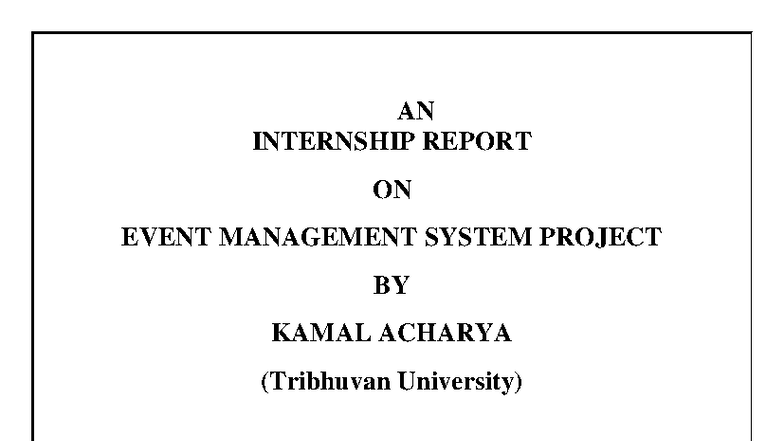Event Management System Project Report - Internship (TU) - Studocu
