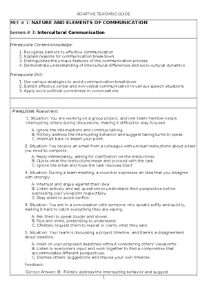 ORAL COM SLM WEEK 3 - Intercultural Communication Essentials - Studocu