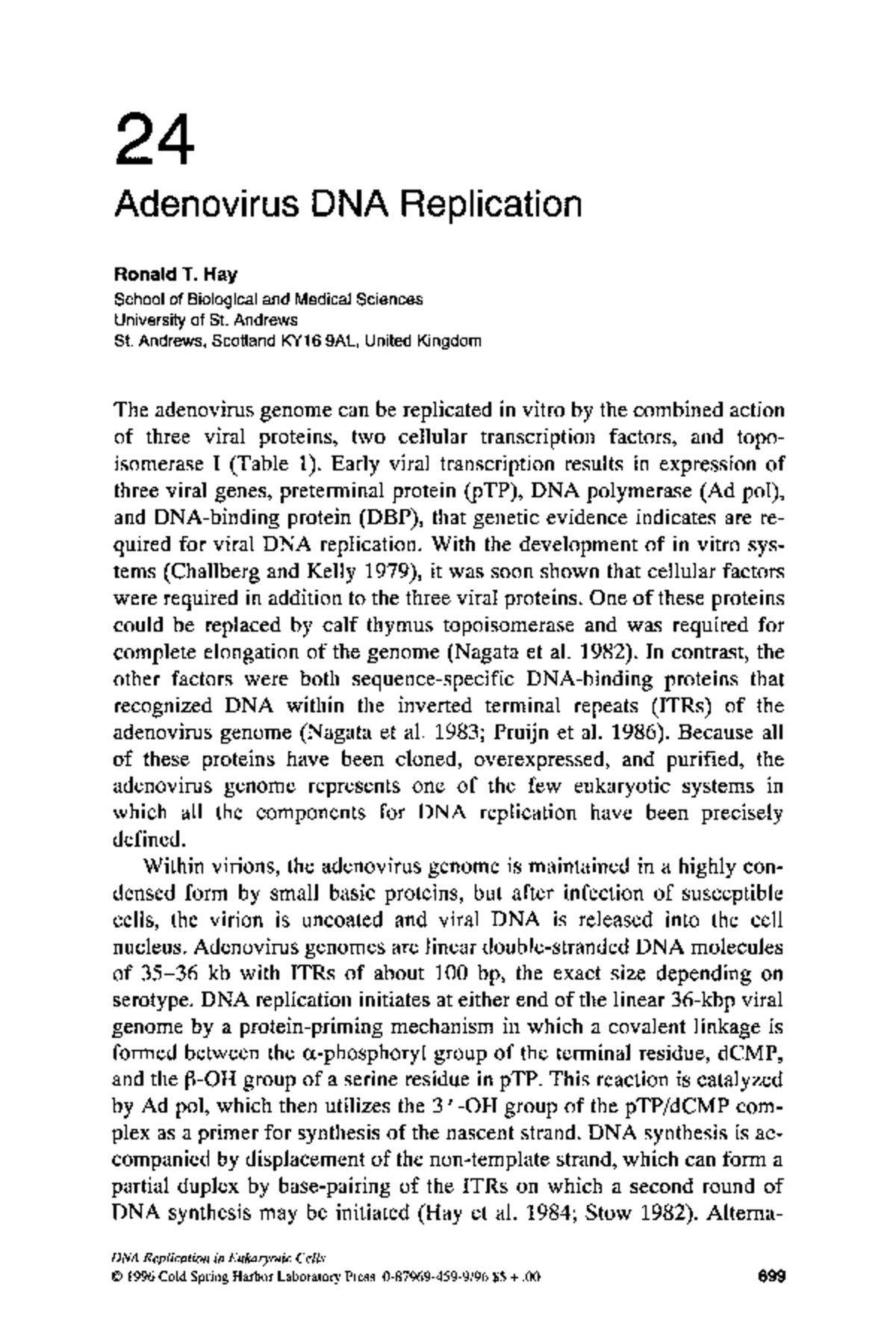 Adenovirus DNA Replication: Mechanisms and Key Proteins - Studocu