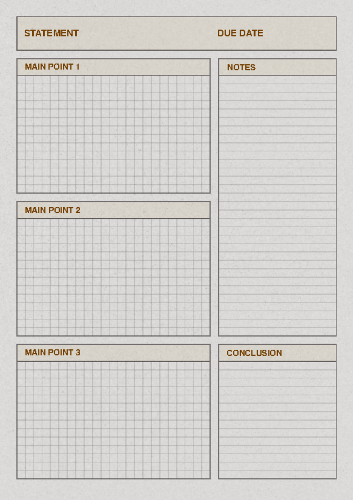 Essay Outline Template - Mathe 2 - STATEMENT DUE DATE MAIN POINT 1 MAIN ...