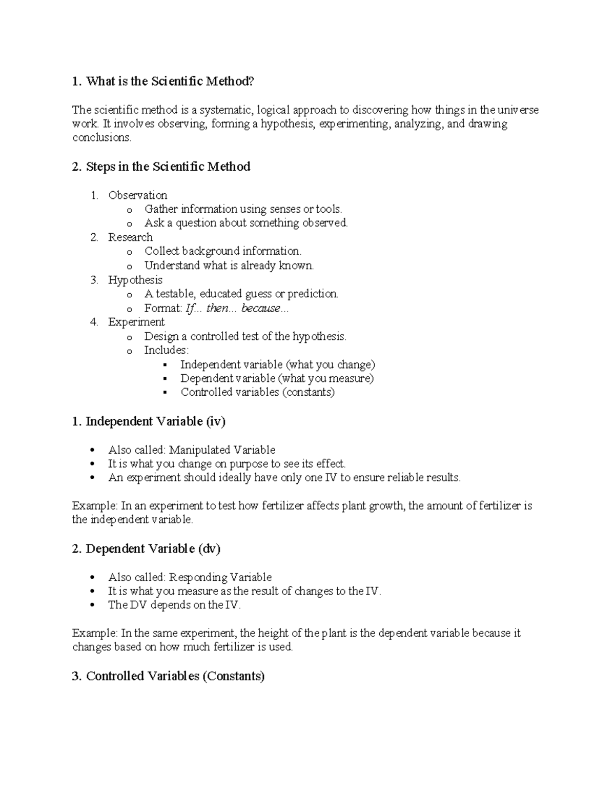 Scientific Method Study Notes: Key Steps & Concepts - Studocu