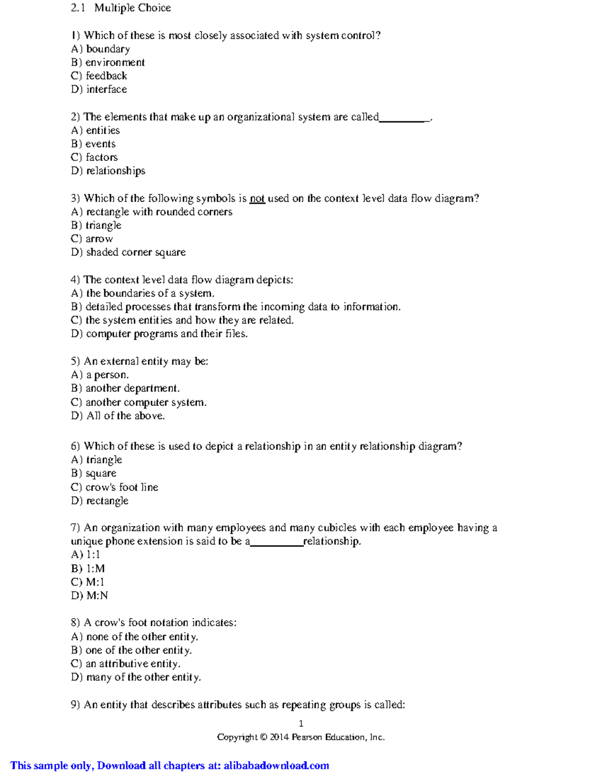 System Analysis and Design - CH2 MCQ Practice Questions - Studocu