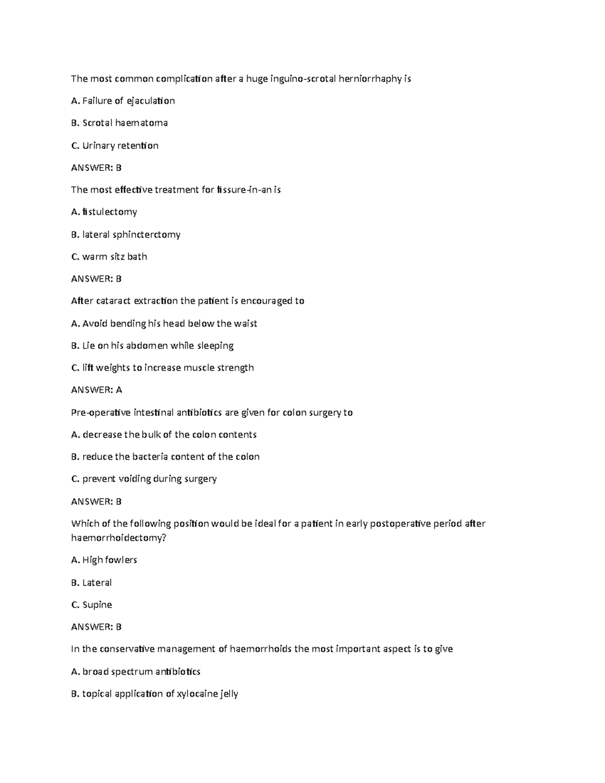 Question and Answer Compilation for Nursing Students: Nursing 101 - Studocu