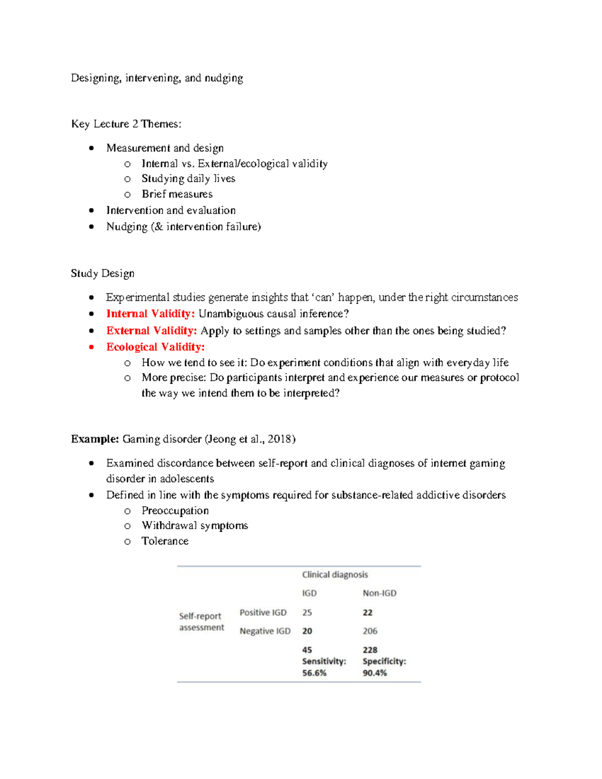 PSY 101 - Week 2 Lecture Notes: Measurement, Design, and Validity - Studocu