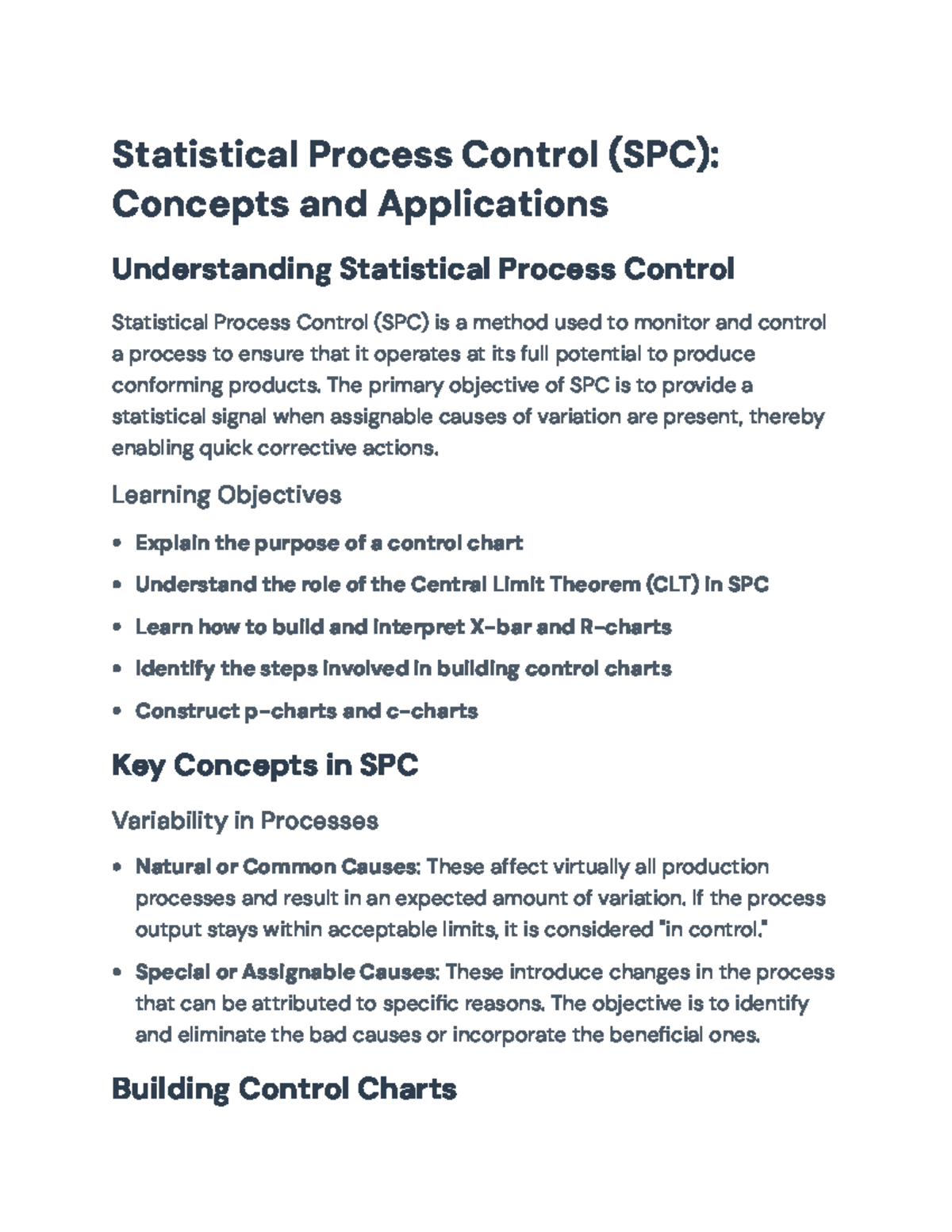 Statistical Process Control (SPC): Concepts and Applications Overview ...