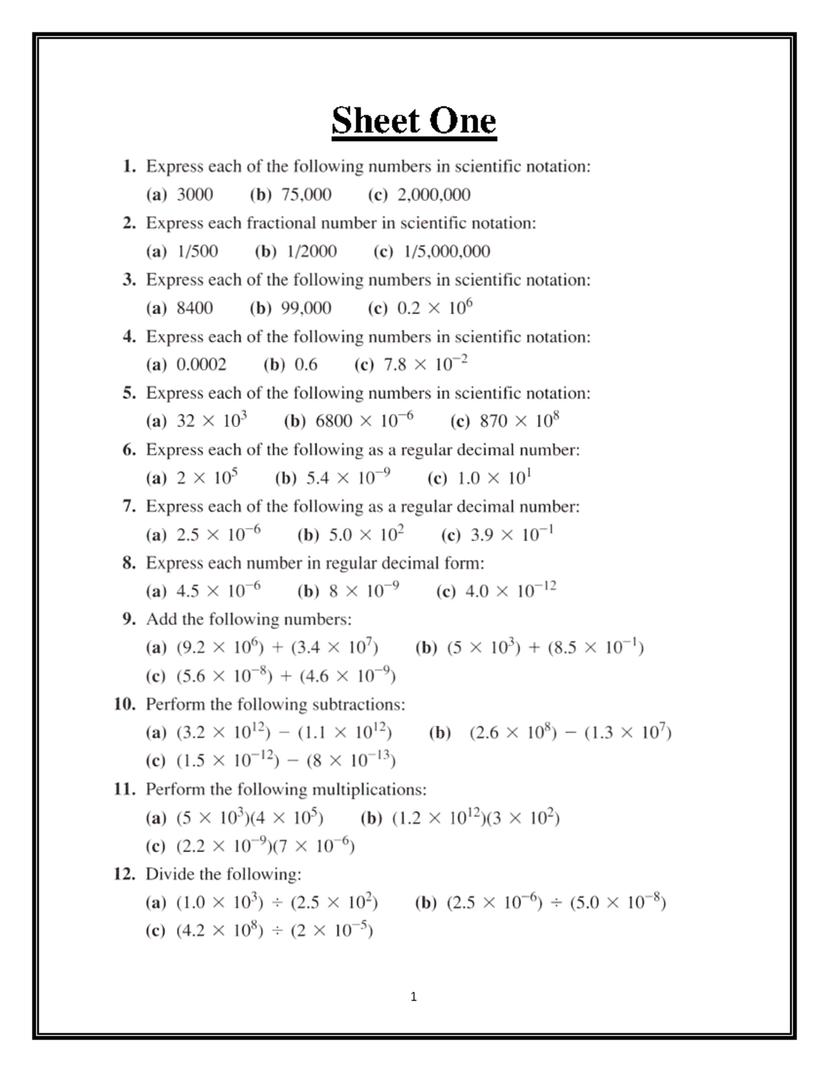ENG101 - Scientific Notation Tutorial Exercises and Examples - Studocu