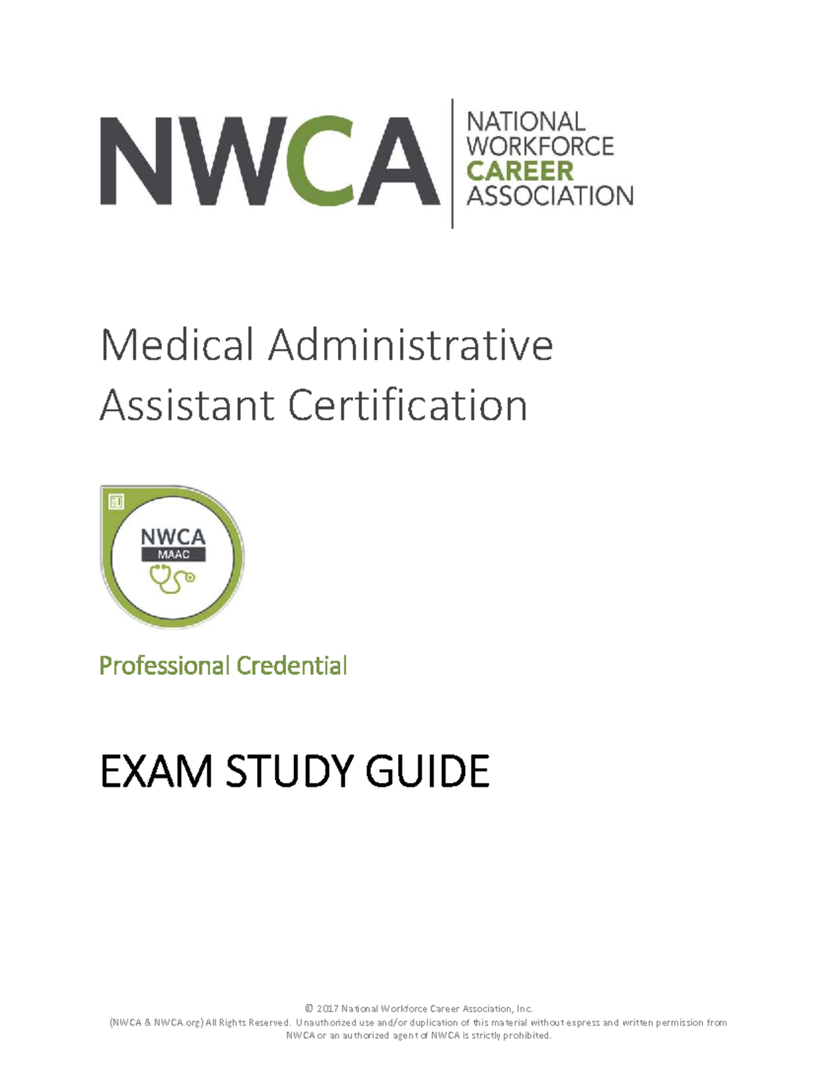 NWCA MAAC Study Guide: Medical Administrative Assistant Certification ...