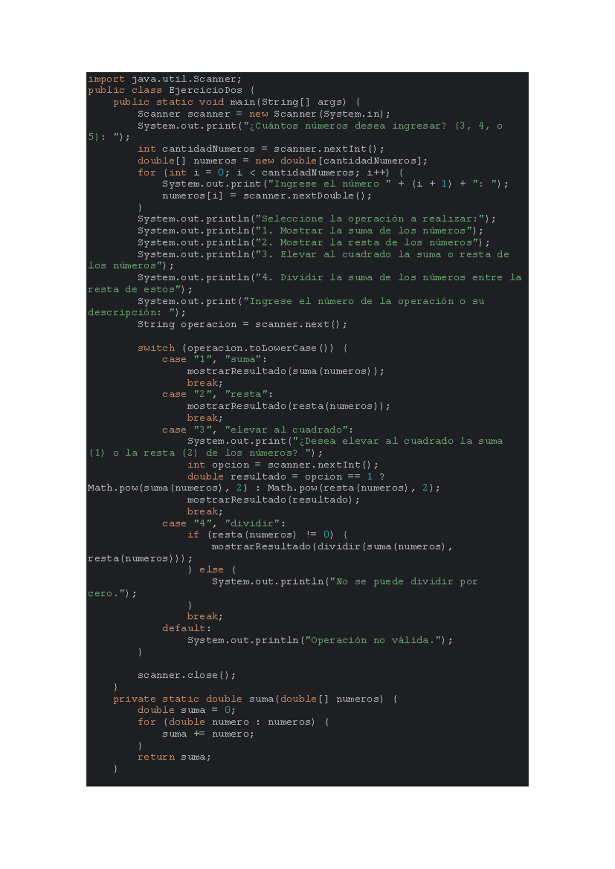 2222222 - import java.util; public class EjercicioDos { public static ...