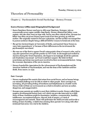 Theories of Personality Chapter 1 Notes - Introduction - Monday ...