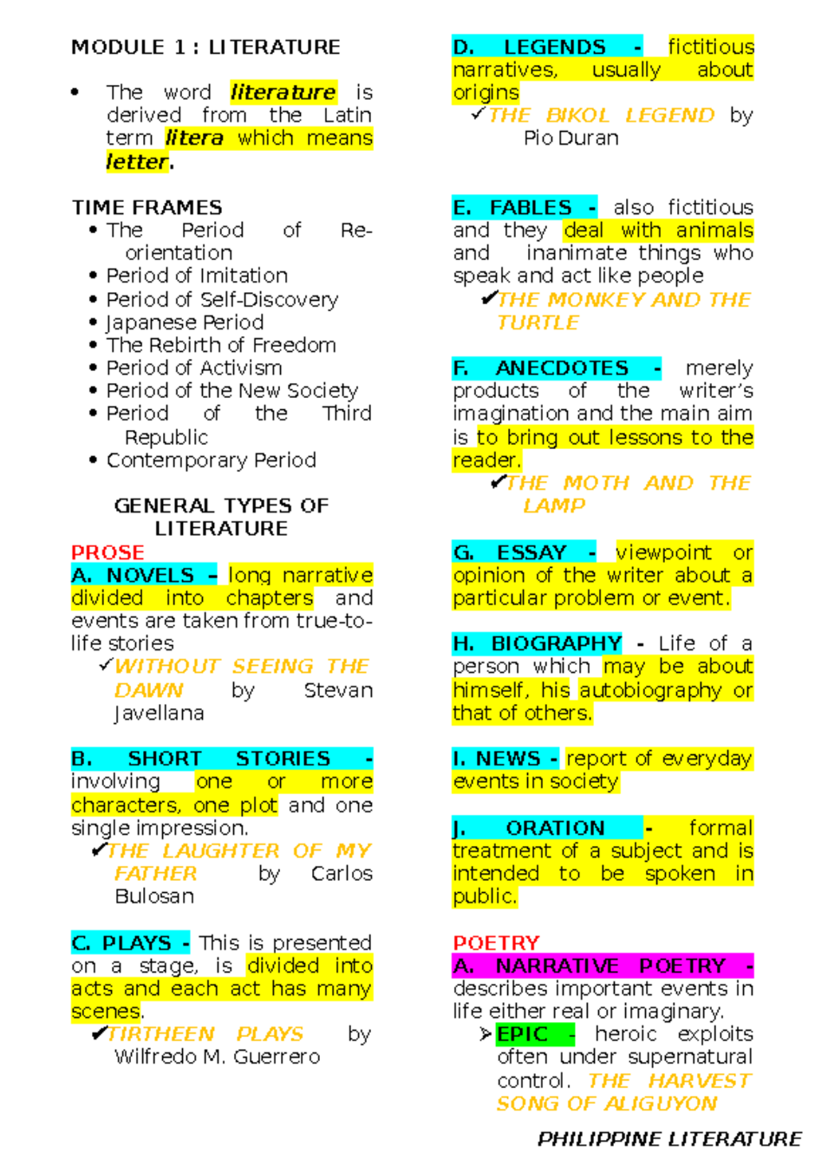 Literature Word Derived From