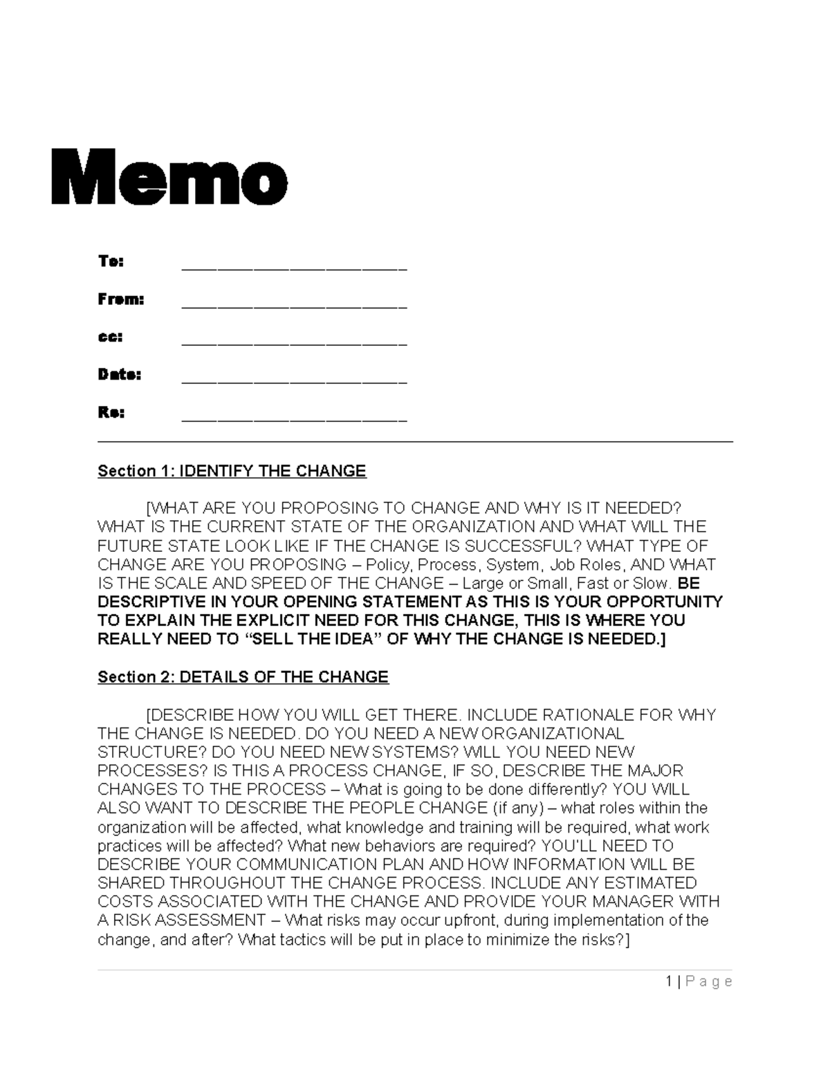 Change Management Memo Template (v2) with APA Reference Sample - Studocu