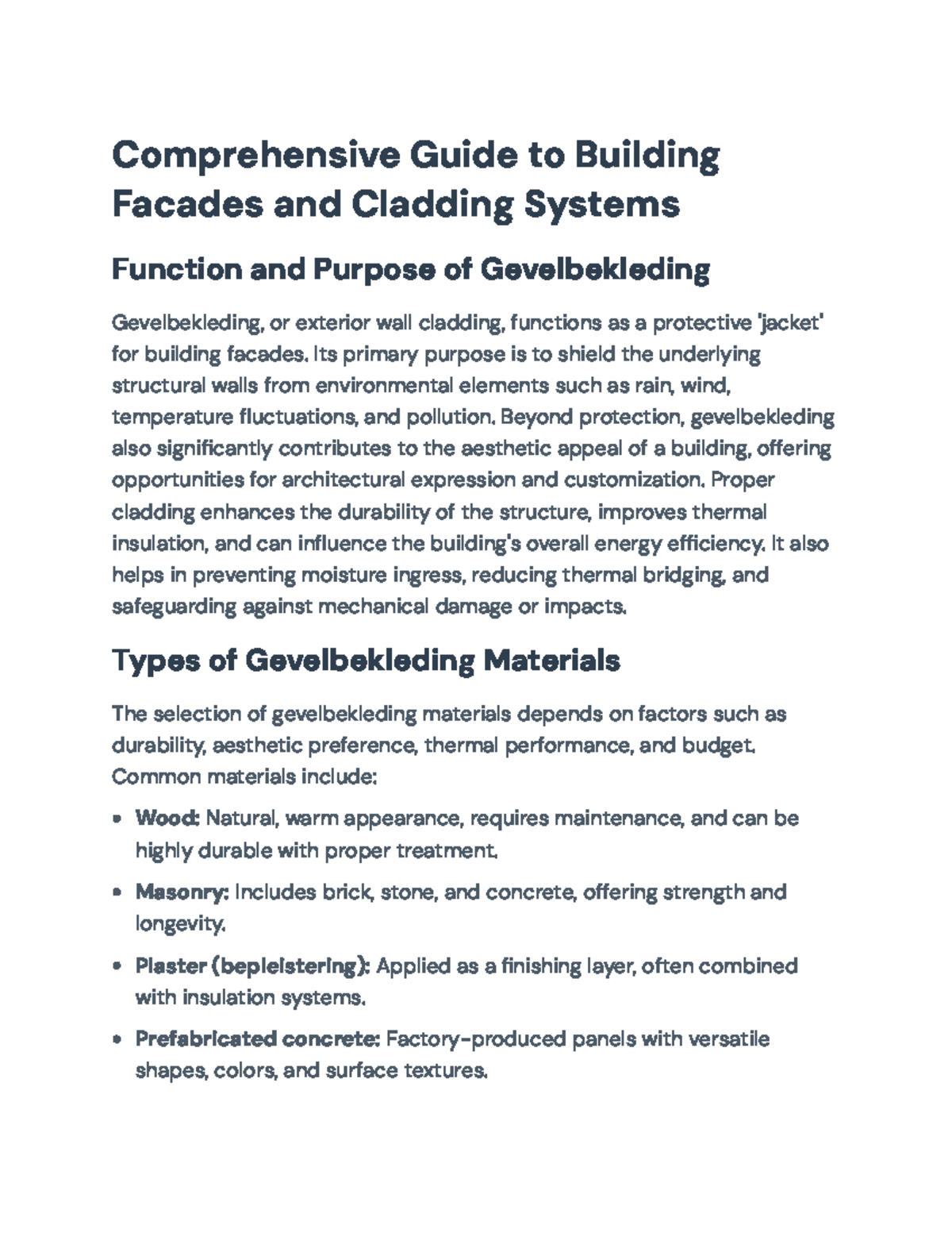 Comprehensive Overview of Building Facades & Cladding Systems (ENGR 202 ...
