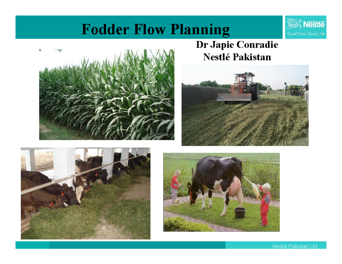 Fodder Flow Planning Guide: Steps by Dr. Japie Conradie - Studocu
