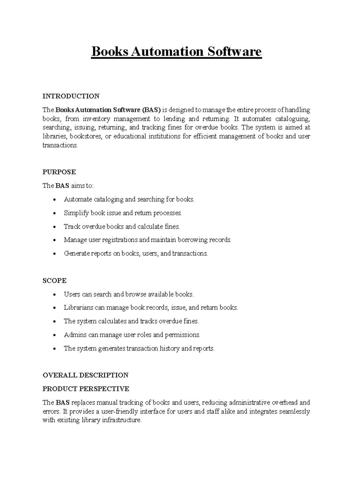 Books Automation Software(SRS)-1 - Books Automation Software ...