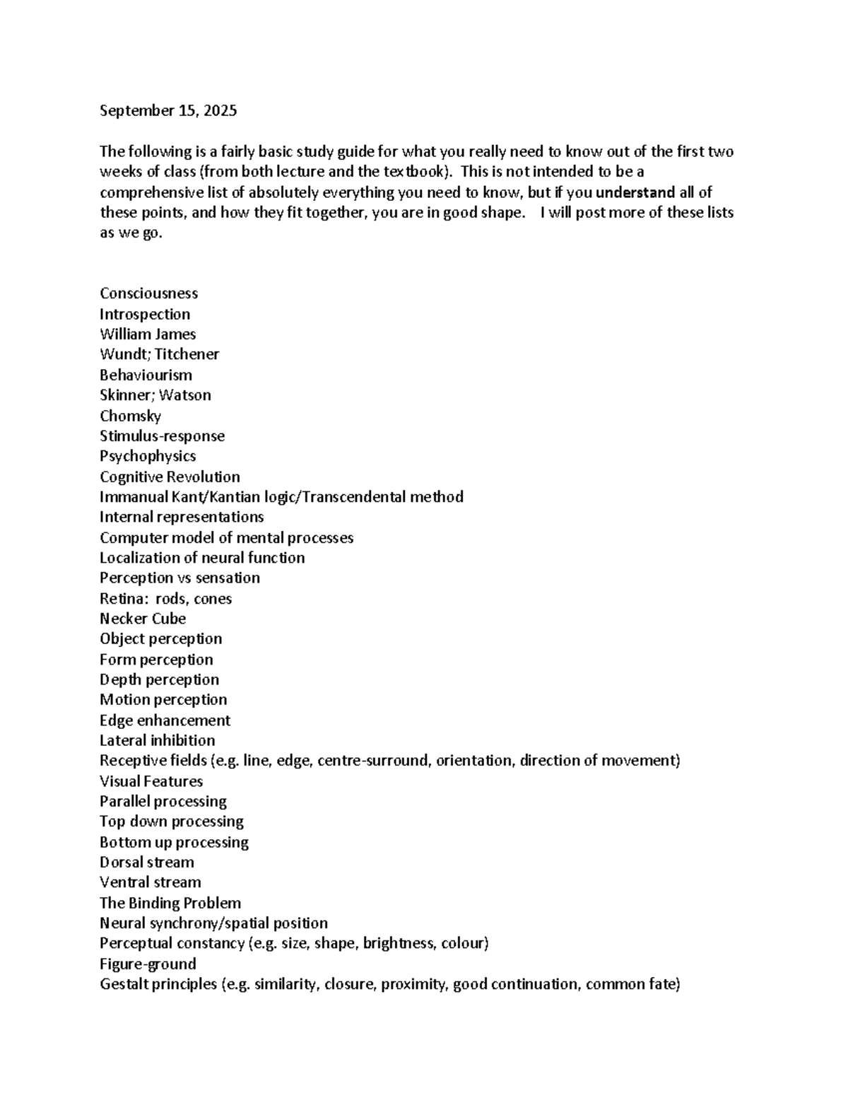 Study Guide for PSY 101: Weeks 1 & 2 Overview - Studocu