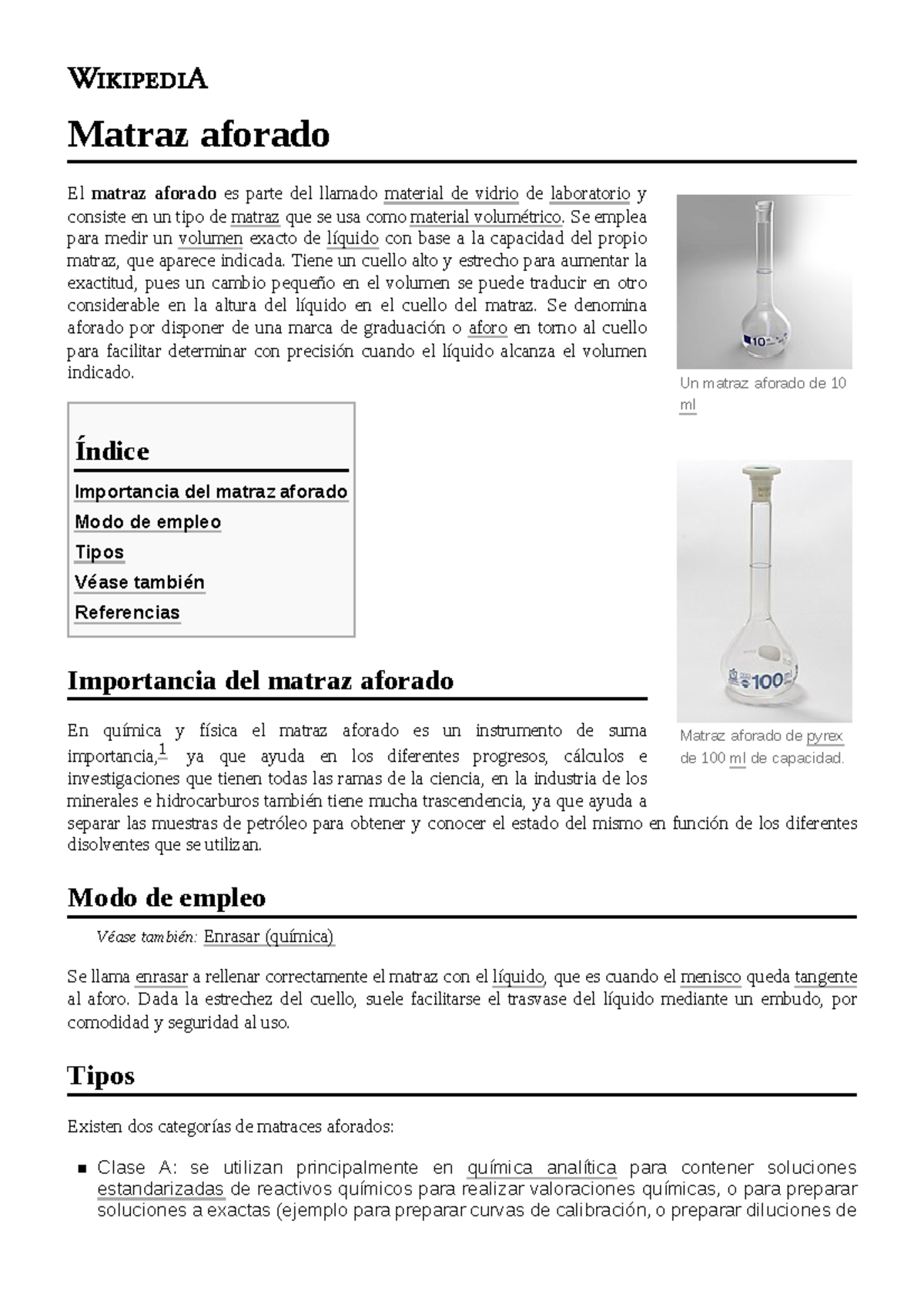 Matraz aforado - Quimica - Un matraz aforado de 10 ml Matraz aforado de ...