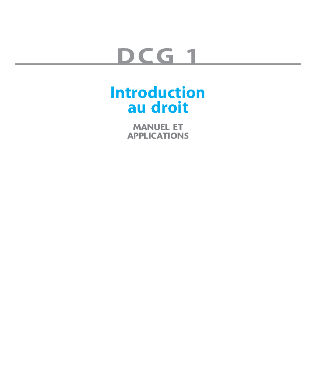 Introduction Droit 2015 - DCG 1 Introduction au droit MANUEL ET ...