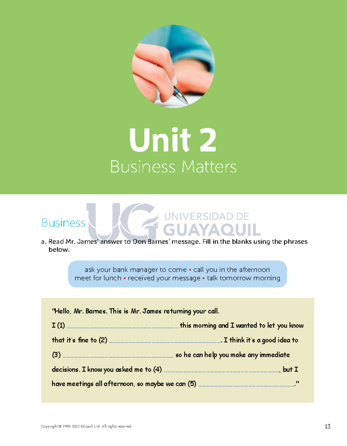 BUS 101: Unit 2 Business Communication Activities and Exercises - Studocu