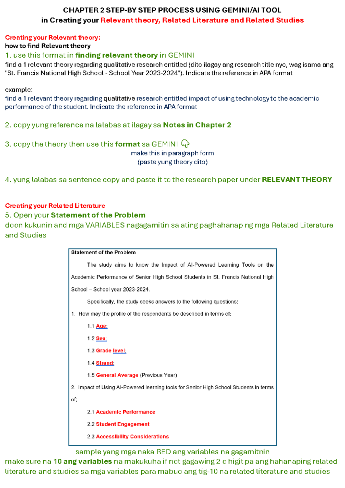 Chapter 2: Steps to Create Relevant Theories and Related Literature ...