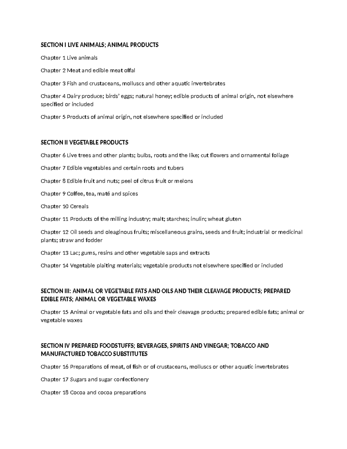 Section I LIVE Animals - HS code - SECTION I LIVE ANIMALS; ANIMAL ...