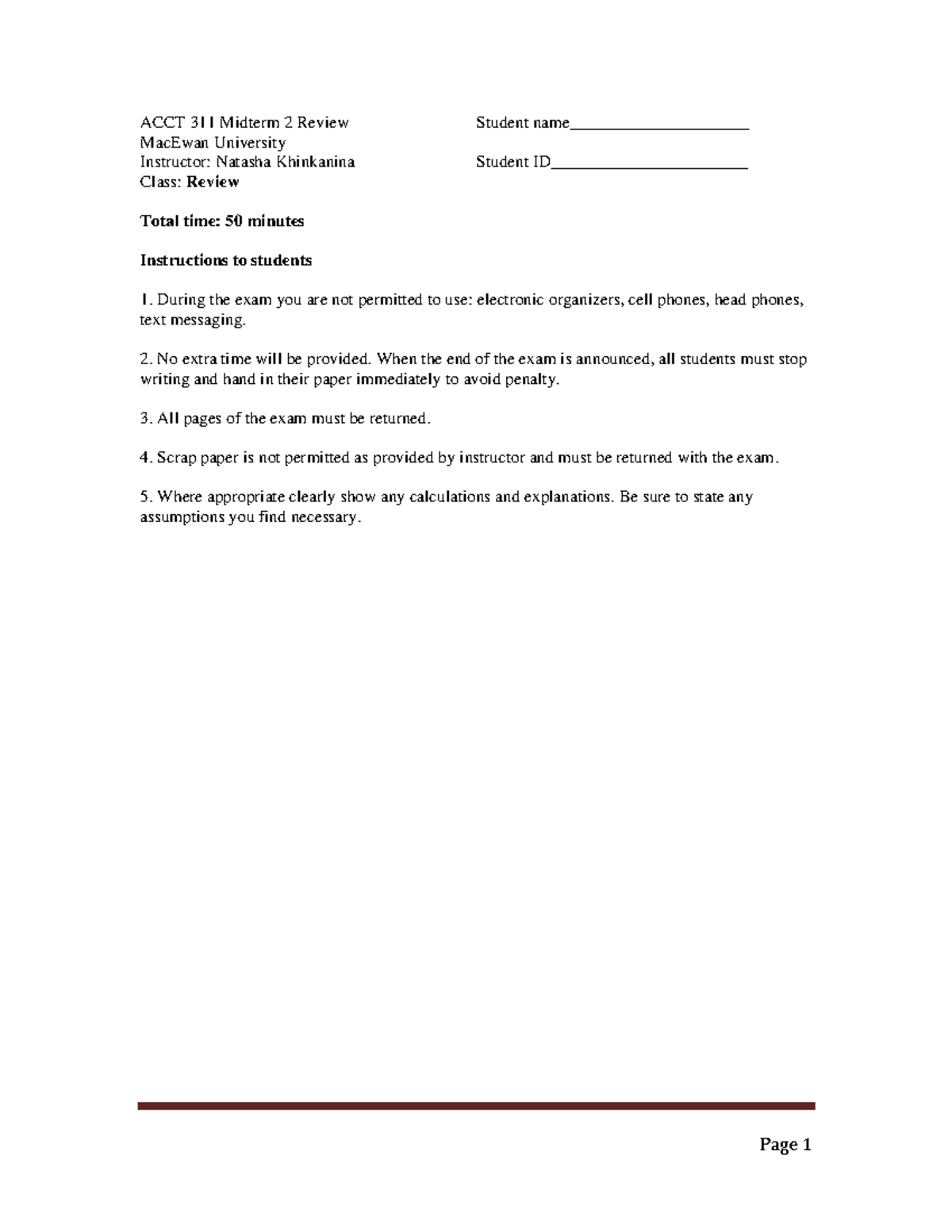 ACCT311 Midterm 2 Review – Key Concepts & Questions for FL20 - Studocu