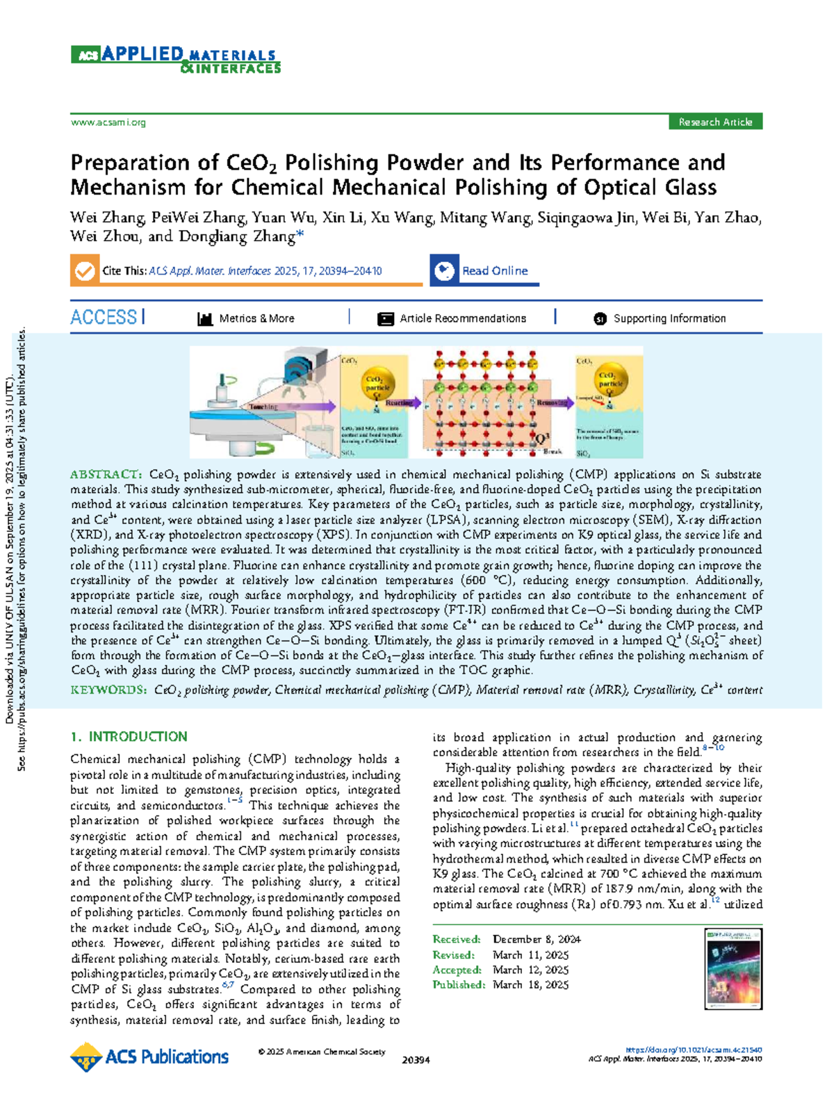 CMP 64: Preparation and Performance of CeO2 Polishing Powder for ...