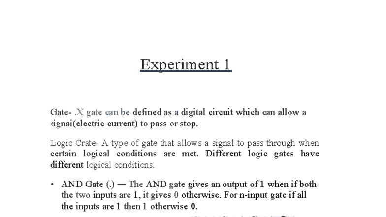 Logic Gates and Adders: Experiments in Digital Circuits (CSE 101) - Studocu