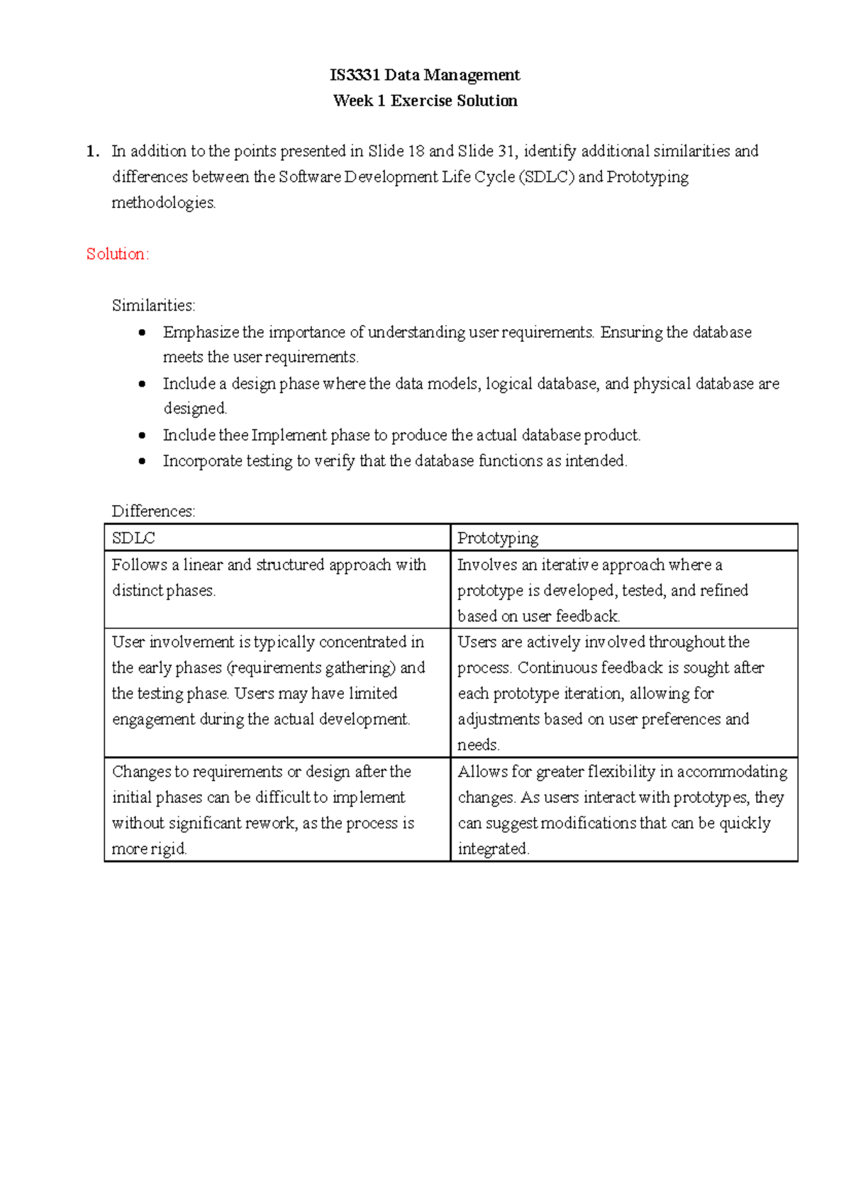 IS3331 Exercise 01 Solutions - IS3331 Data Management Week 1 Exercise ...