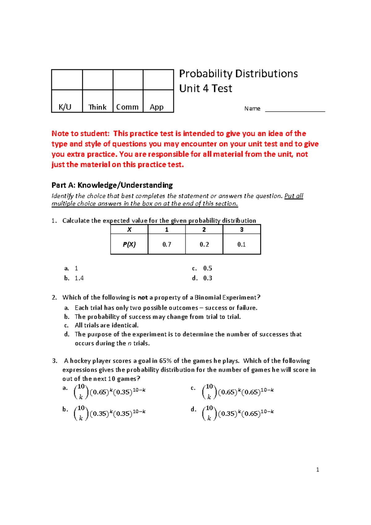 Probability and Permutation Combination Worksheet - Studocu