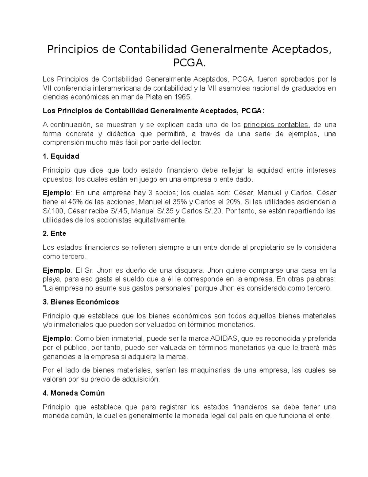 PCGA: Principios de Contabilidad Generalmente Aceptados Explicados ...