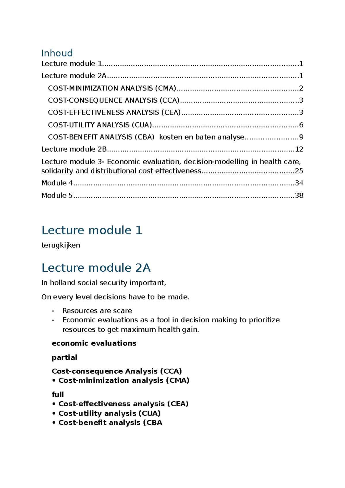 Week 2 Lecture 3 & 4 Overview - Module 2A Economic Evaluations ...