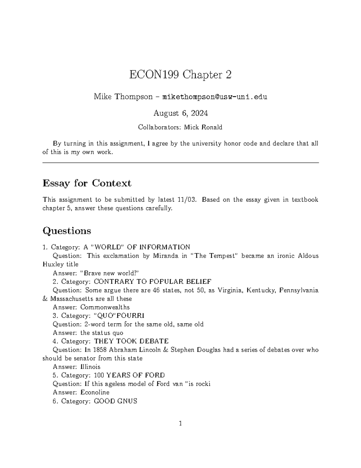 ECON199 Chapter 2 Study Guide: Key Concepts and Questions - Studocu