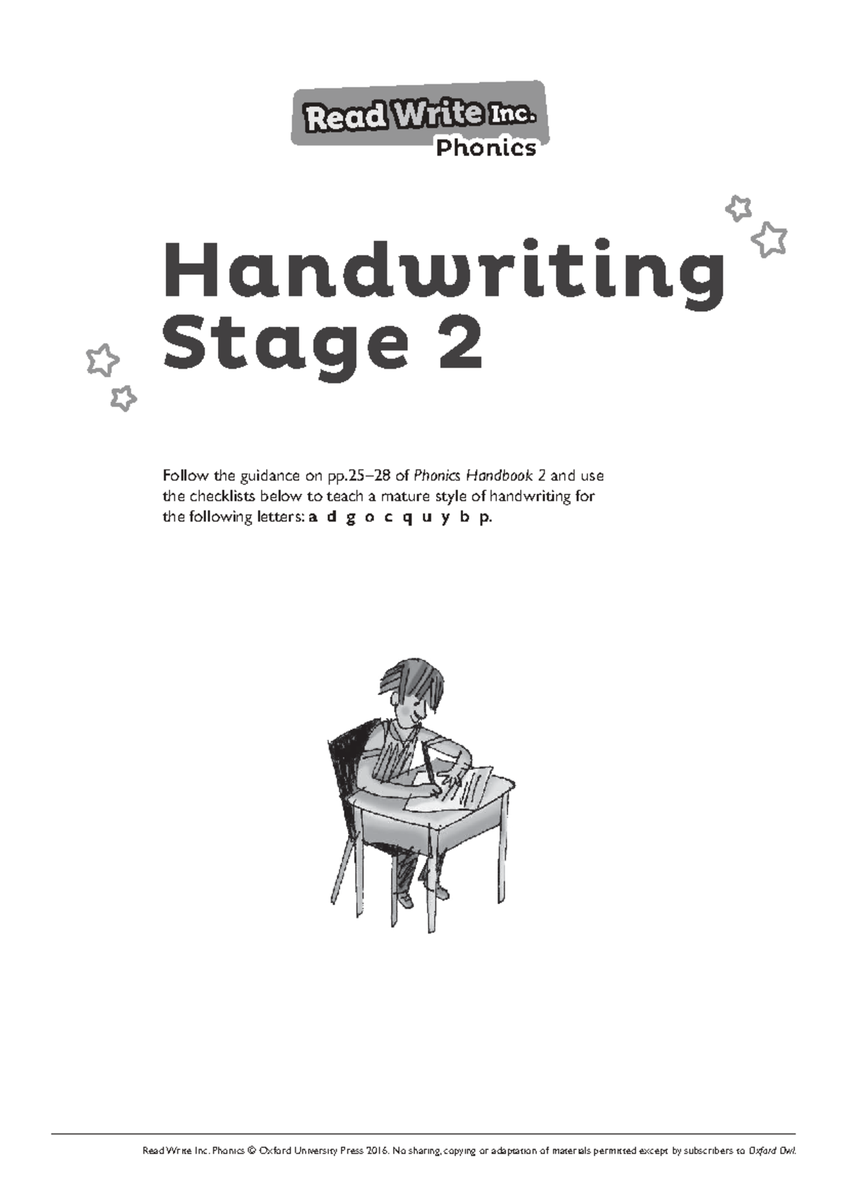 Handwriting Exercise 3: Read Write Inc. Phonics Stage 2 - Studocu