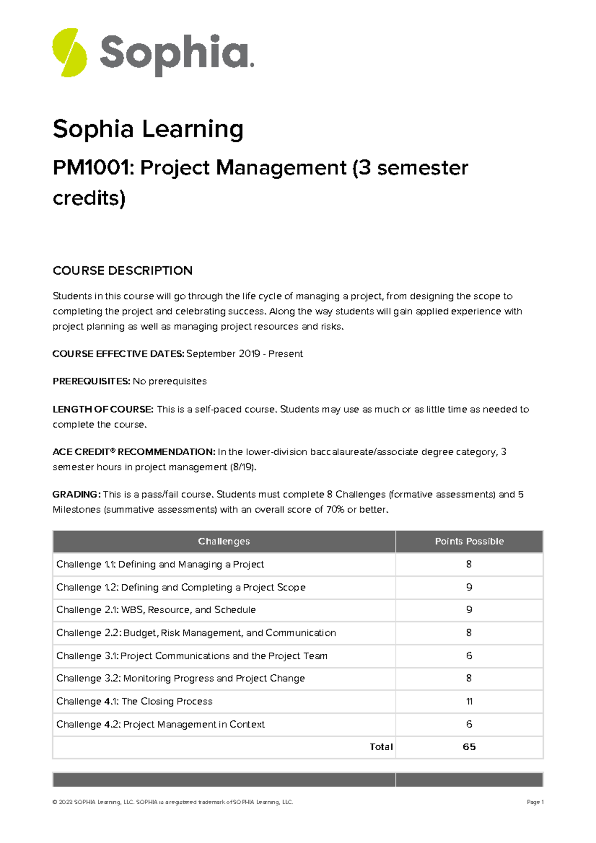 PM1001: Project Management Syllabus & Course Overview - Studocu