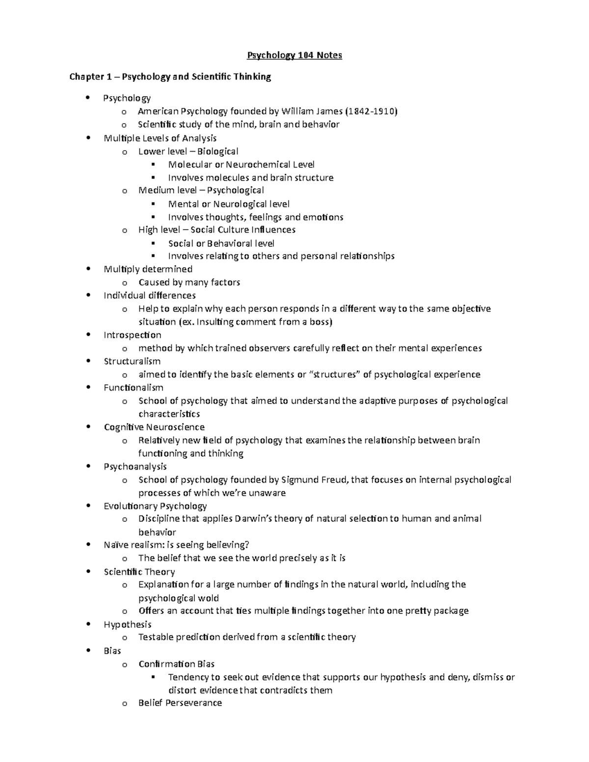 PSYCH 1A Exam Notes Modules 1 - 6 - PSYCHOLOGY 1A SOCIAL PSYCHOLOGY ...