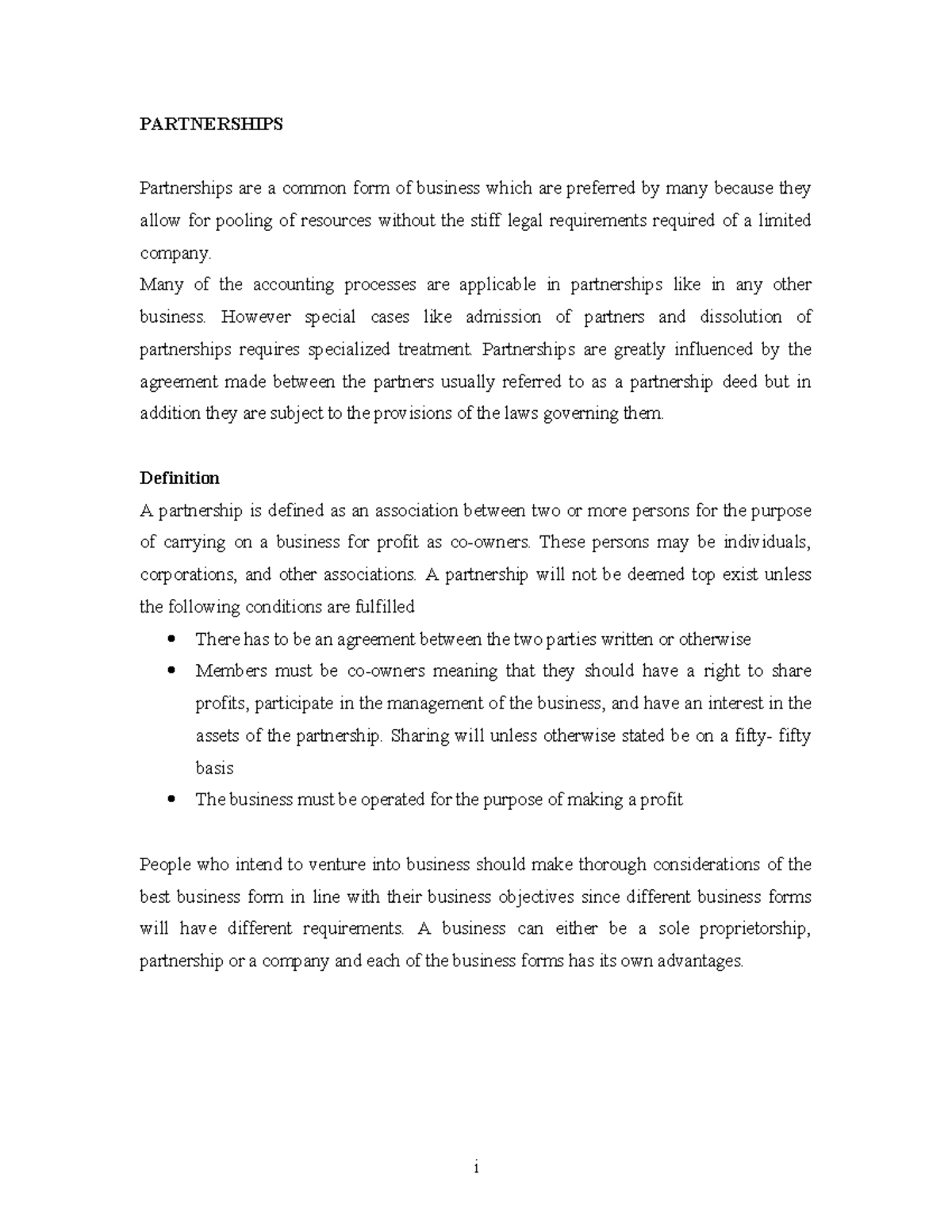 Chap 1: Understanding Partnerships in Business - Finance - Studocu