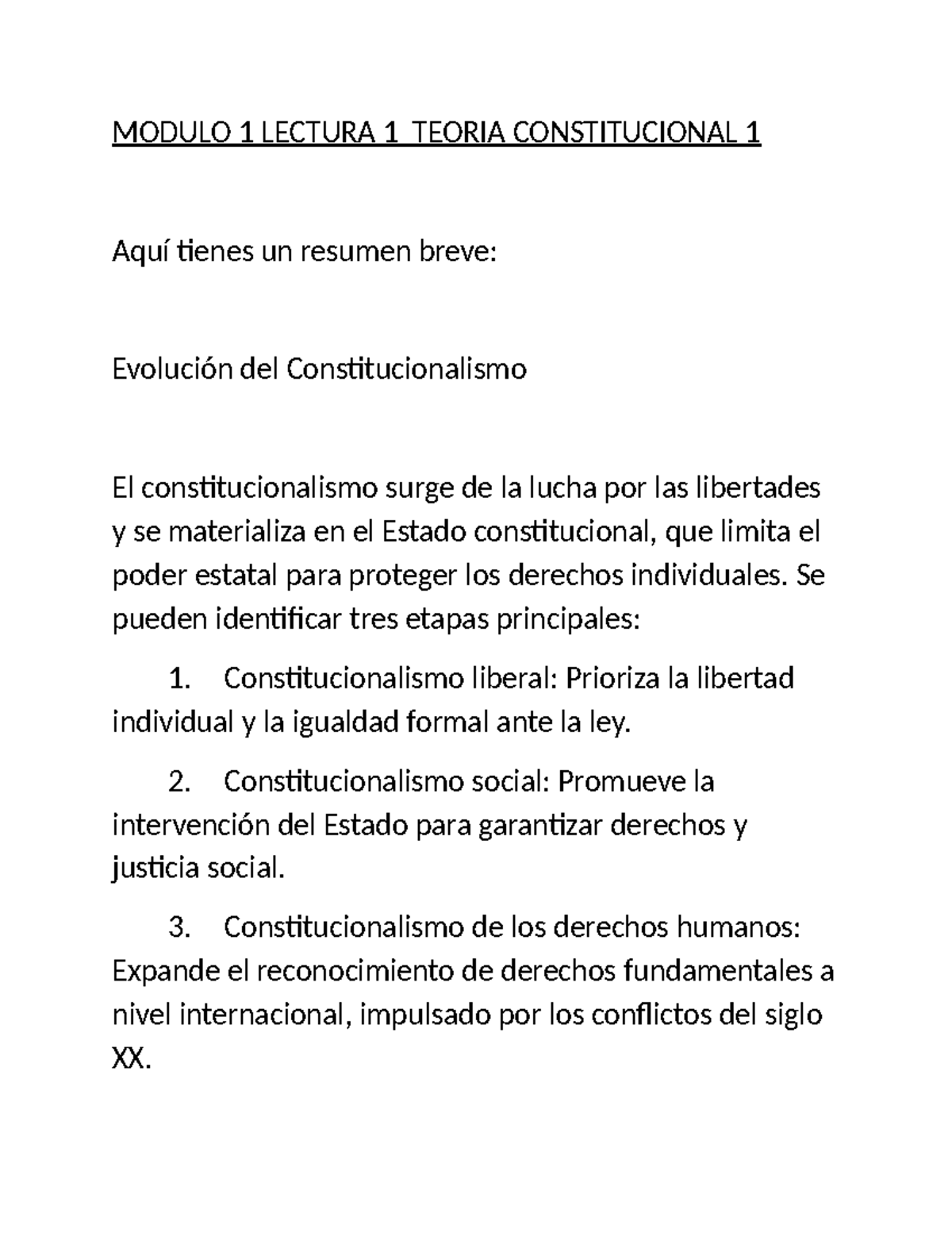Resumen de Derecho Constitucional - Módulo 1: Teoría y Práctica - Studocu