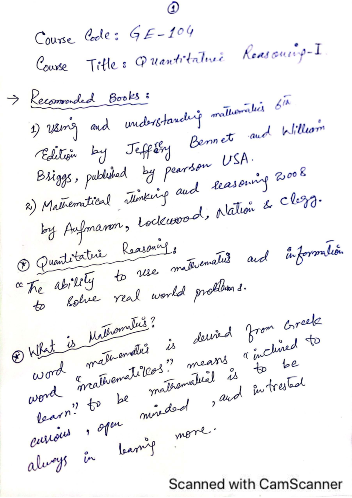 QR (Complete Notes) - Quantitative Reasoning Concepts and Applications ...