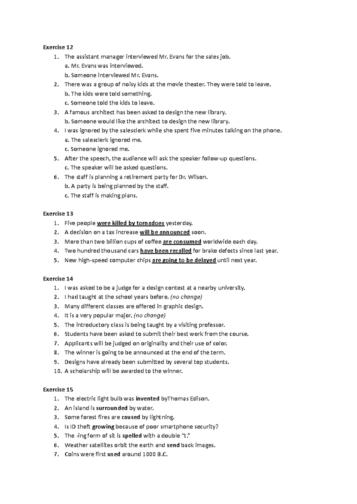 Understanding and Using English Grammar - Ch 11 Exercises 12-21 - Studocu