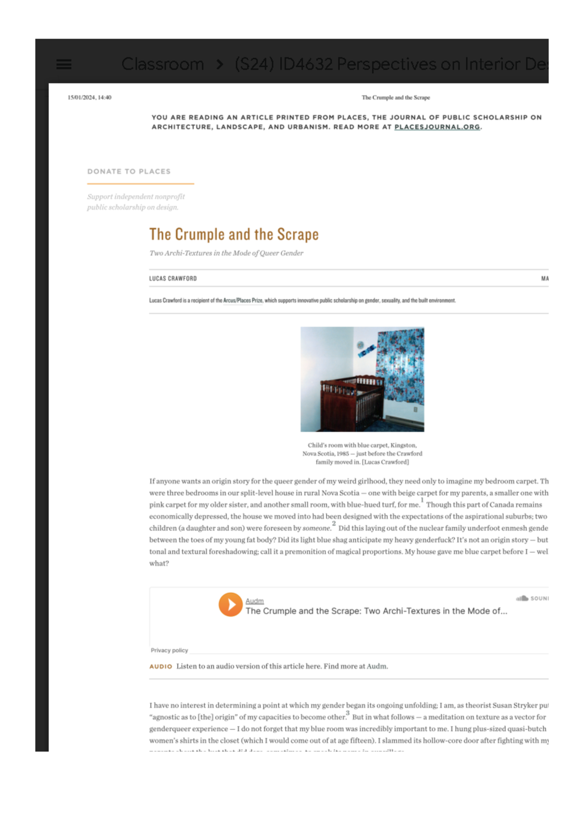 The Crumple and the Scrape: Insights from Perspectives on Interior ...