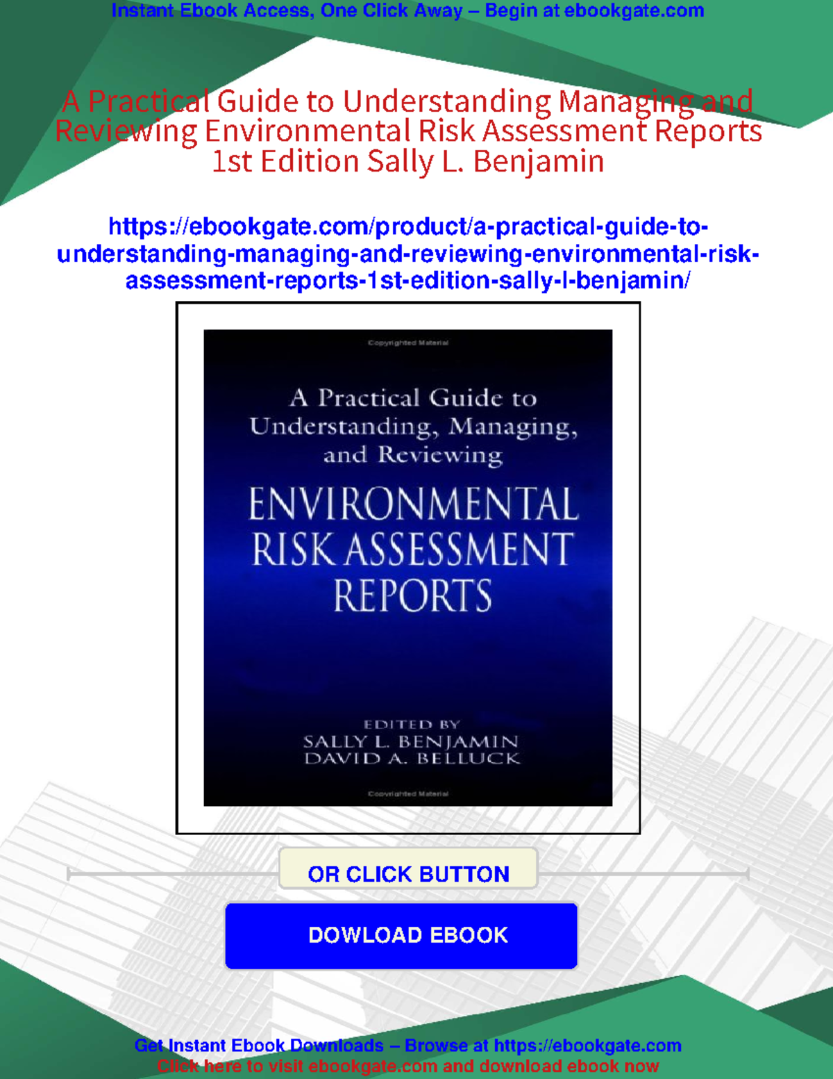 A Practical Guide to Environmental Risk Assessment Reports (69715 ...