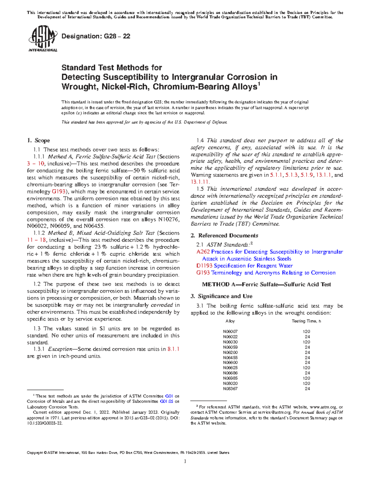 ASTM G28 22 Standard Test Methods for Intergranular Corrosion Detection ...
