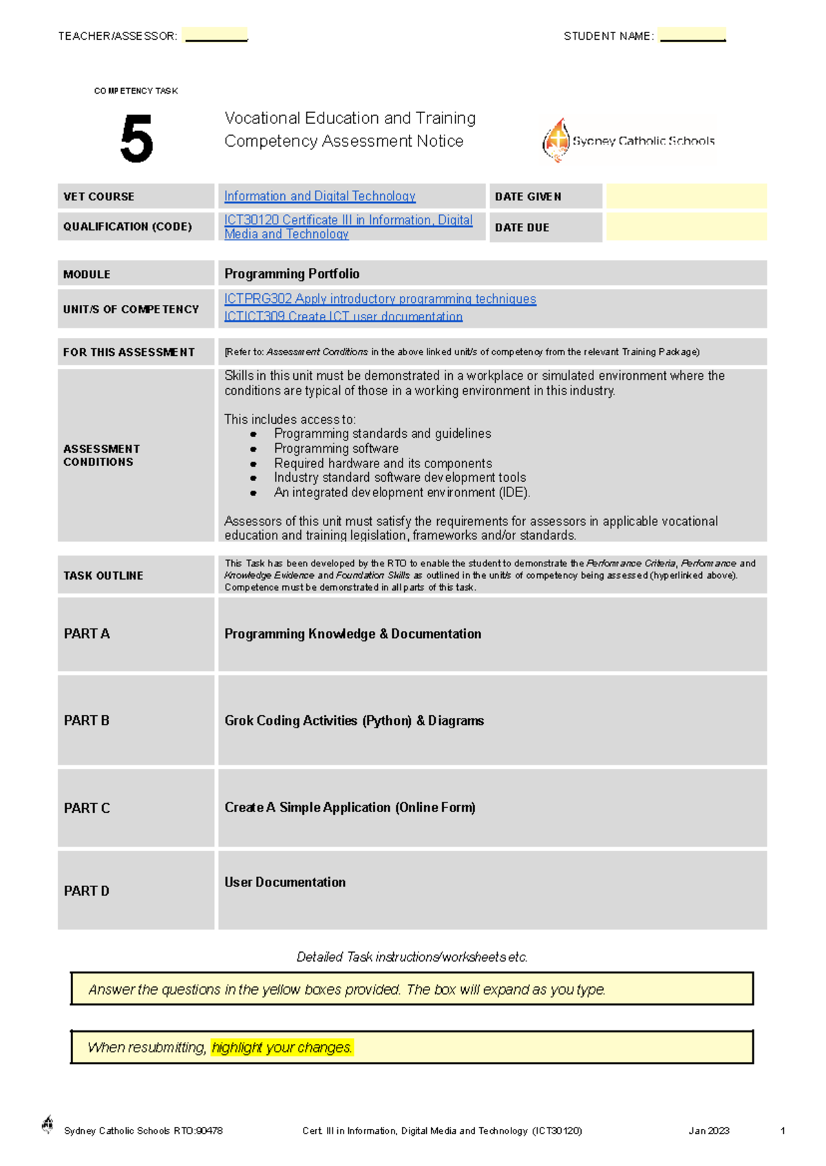 Assessment Task 5: Programming & User Documentation (ICT30120) - Studocu