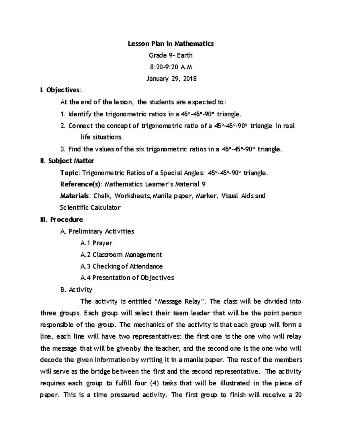 Lessonplanspecialangles-181015140410 - Lesson Plan in Mathematics Grade ...