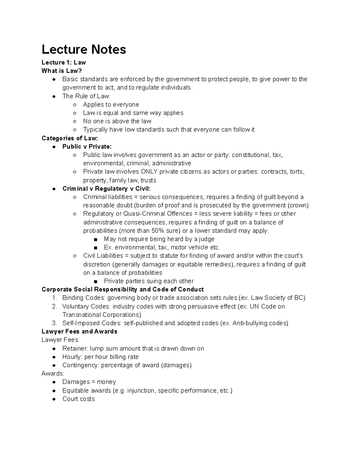 COMM393 Lecture Notes: Understanding Law, Contracts, and Legal ...