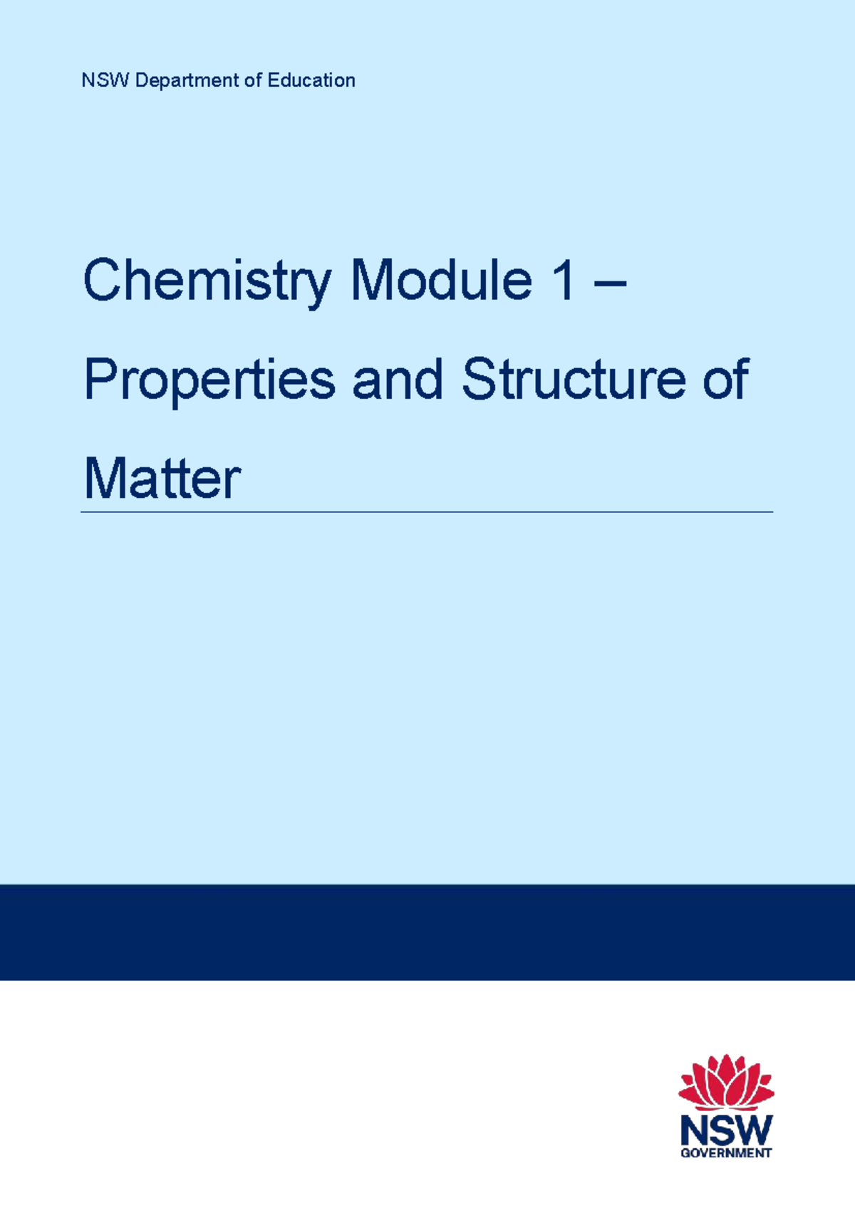 NSW Chemistry Module 1: Properties and Structure of Matter Guide - Studocu