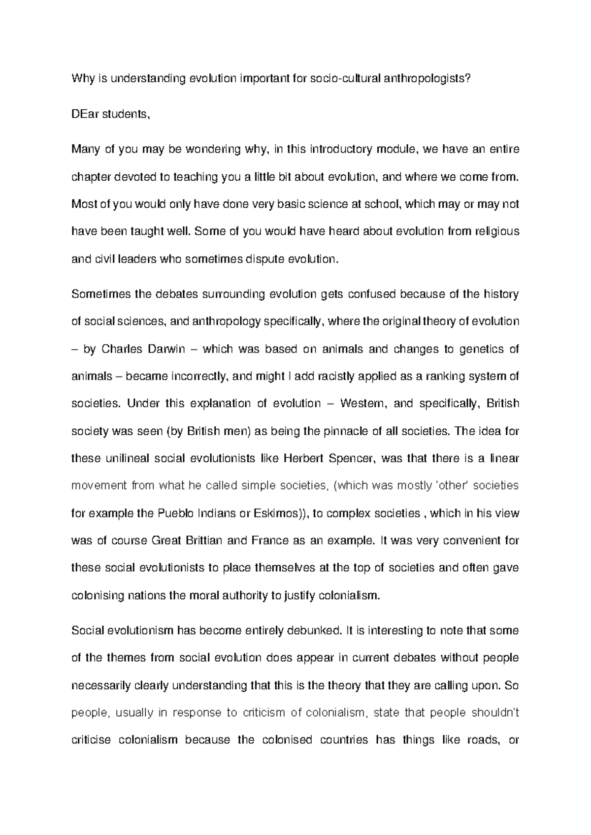 Learning Unit 3 Why evolution - Why is understanding evolution ...