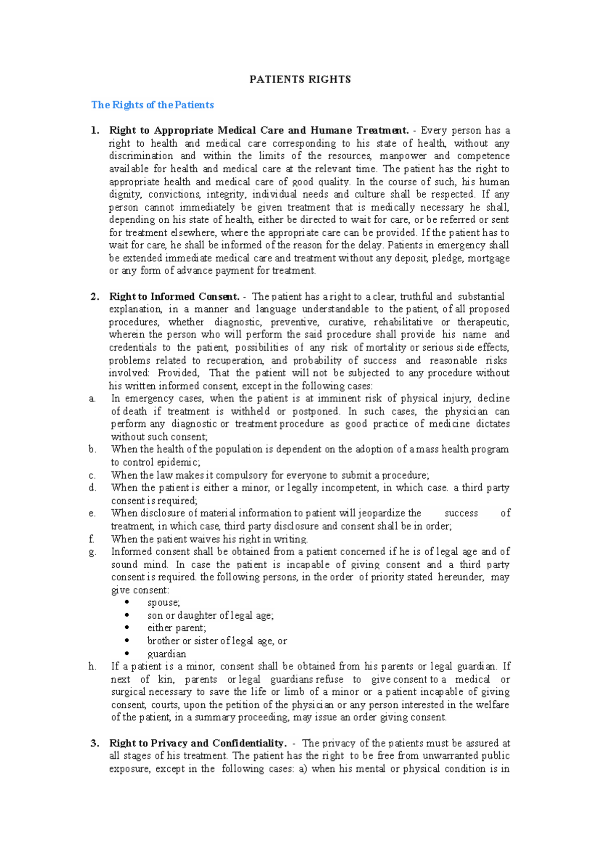 Patients' Rights and Bioethics: Overview and Key Principles - Studocu