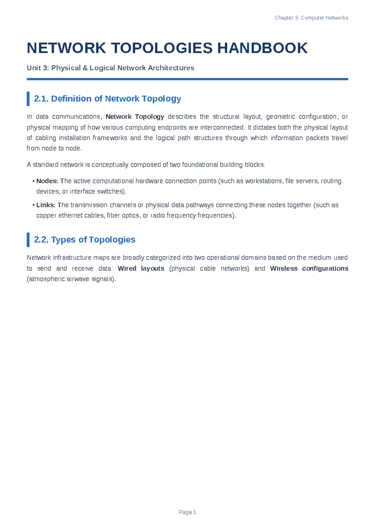 Chapter 3: Computer Networks - Structured Network Topologies Notes ...