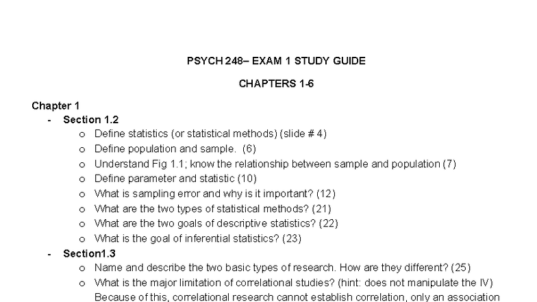 PSYCH 101 EXAM 1 STUDY GUIDE: KEY CONCEPTS & DEFINITIONS - Studocu